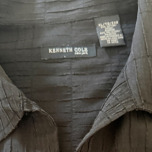 Kenneth Cole New York Black Textured Long Sleeve Popover Shirt Men’s Size - XL - Picture 9 of 12